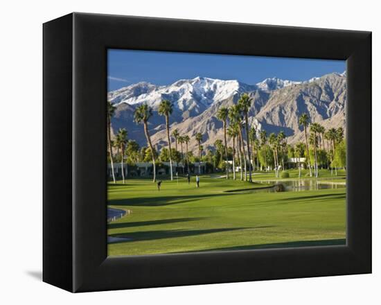 Desert Princess Golf Course and Mountains, Palm Springs, California, USA-Walter Bibikow-Framed Premier Image Canvas