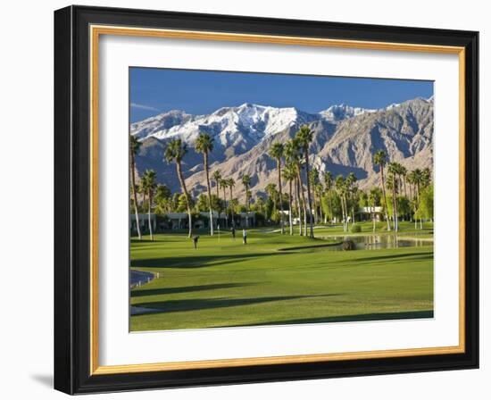 Desert Princess Golf Course and Mountains, Palm Springs, California, USA-Walter Bibikow-Framed Photographic Print