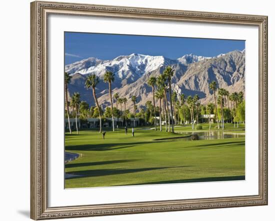 Desert Princess Golf Course and Mountains, Palm Springs, California, USA-Walter Bibikow-Framed Photographic Print