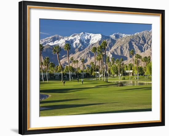 Desert Princess Golf Course and Mountains, Palm Springs, California, USA-Walter Bibikow-Framed Photographic Print