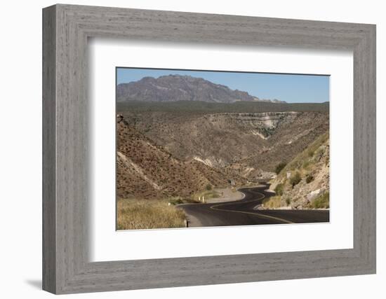 Desert road near Santa Rosalia, Baja California, Mexico, North America-Tony Waltham-Framed Photographic Print