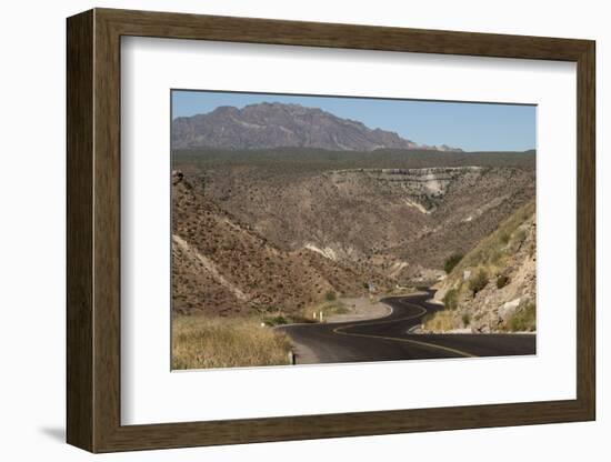 Desert road near Santa Rosalia, Baja California, Mexico, North America-Tony Waltham-Framed Photographic Print