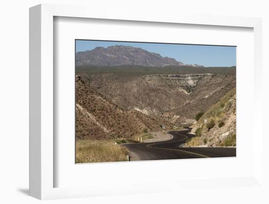 Desert road near Santa Rosalia, Baja California, Mexico, North America-Tony Waltham-Framed Photographic Print