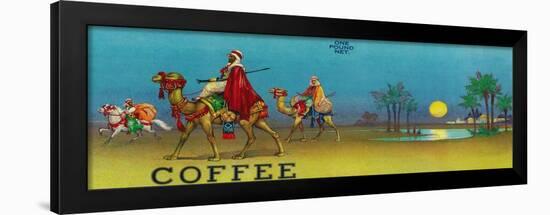 Desert Scene Coffee Label-Lantern Press-Framed Art Print