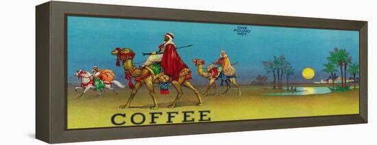 Desert Scene Coffee Label-Lantern Press-Framed Stretched Canvas