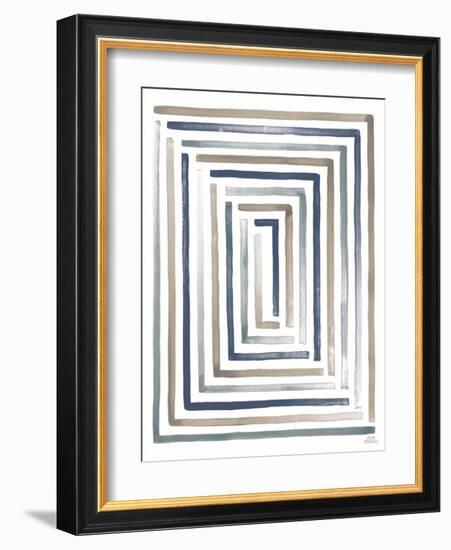 Desert Sunset II Blue Crop-Laura Marshall-Framed Art Print