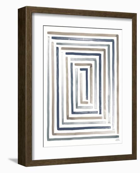 Desert Sunset II Blue Crop-Laura Marshall-Framed Art Print