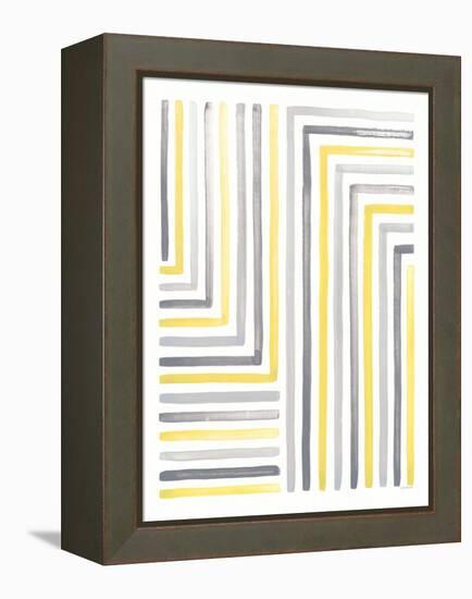 Desert Sunset III Yellow Gray-Laura Marshall-Framed Stretched Canvas