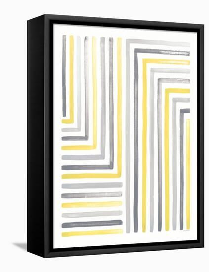 Desert Sunset III Yellow Gray-Laura Marshall-Framed Stretched Canvas