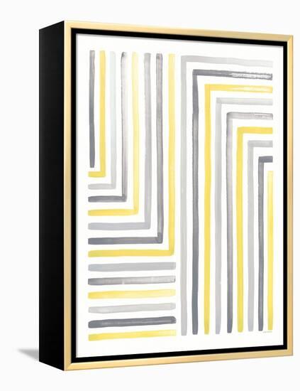 Desert Sunset III Yellow Gray-Laura Marshall-Framed Stretched Canvas