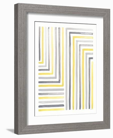 Desert Sunset III Yellow Gray-Laura Marshall-Framed Art Print