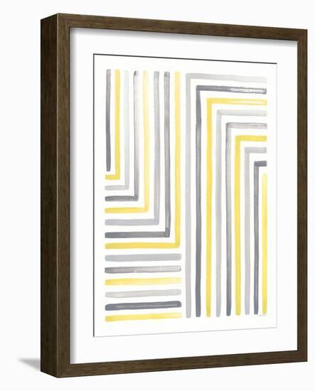 Desert Sunset III Yellow Gray-Laura Marshall-Framed Art Print