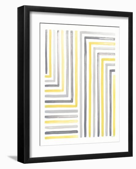 Desert Sunset III Yellow Gray-Laura Marshall-Framed Art Print