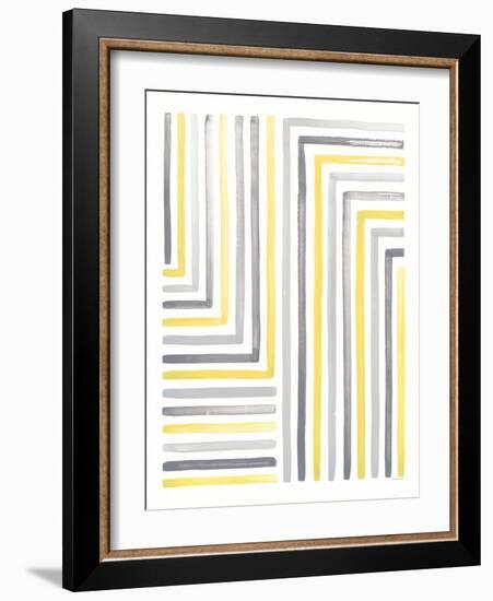 Desert Sunset III Yellow Gray-Laura Marshall-Framed Art Print