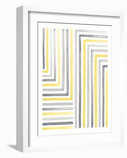 Desert Sunset III Yellow Gray-Laura Marshall-Framed Art Print