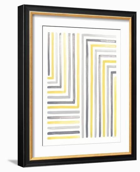 Desert Sunset III Yellow Gray-Laura Marshall-Framed Art Print