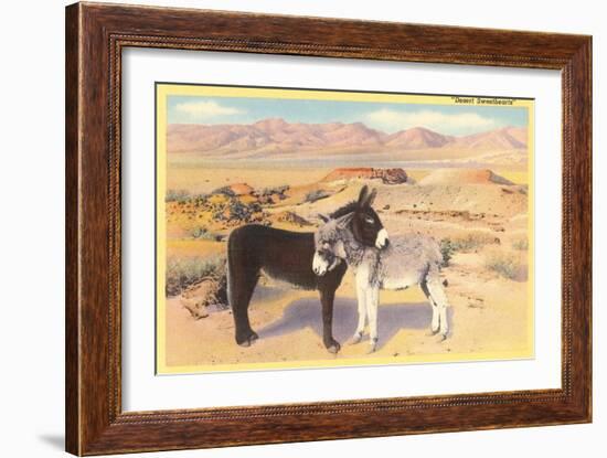 Desert Sweethearts, Nuzzling Burros-null-Framed Premium Giclee Print