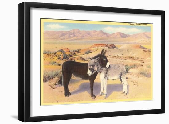 Desert Sweethearts, Nuzzling Burros-null-Framed Premium Giclee Print