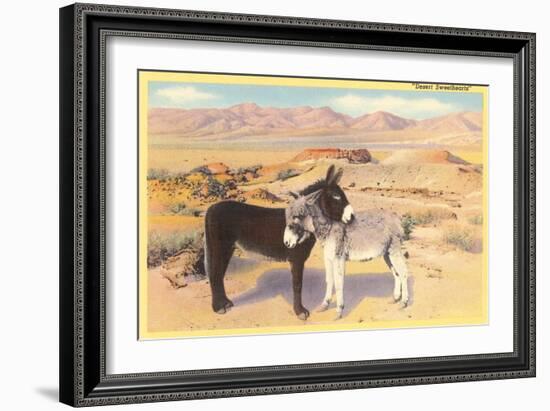 Desert Sweethearts, Nuzzling Burros-null-Framed Premium Giclee Print