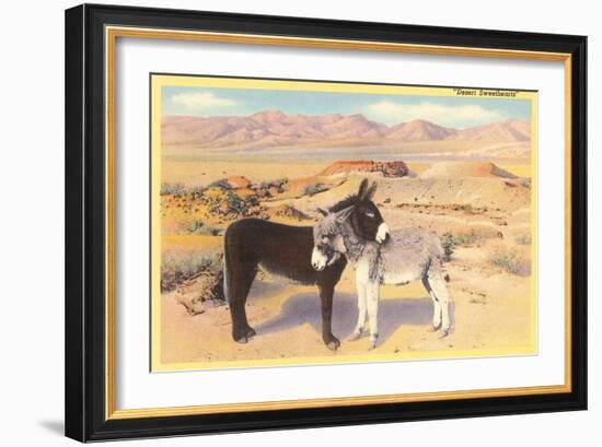 Desert Sweethearts, Nuzzling Burros-null-Framed Premium Giclee Print