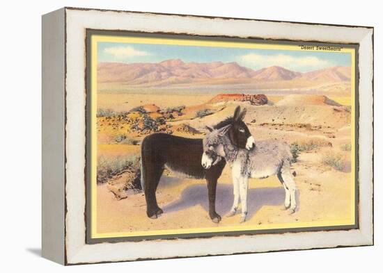 Desert Sweethearts, Nuzzling Burros-null-Framed Stretched Canvas