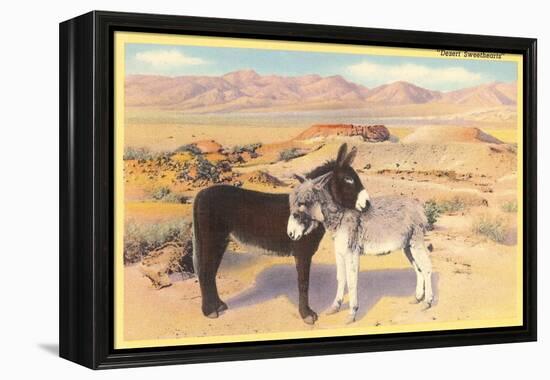 Desert Sweethearts, Nuzzling Burros-null-Framed Stretched Canvas