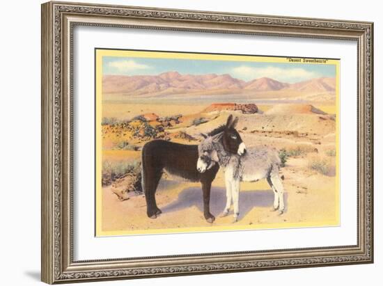 Desert Sweethearts, Nuzzling Burros--Framed Art Print