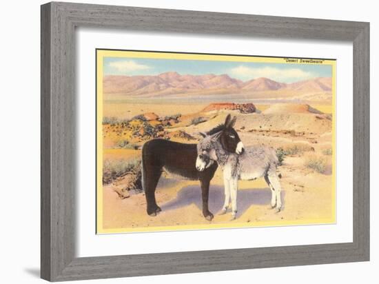 Desert Sweethearts, Nuzzling Burros--Framed Art Print