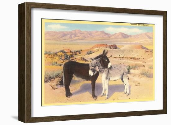 Desert Sweethearts, Nuzzling Burros--Framed Art Print