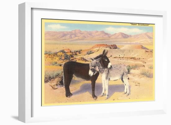 Desert Sweethearts, Nuzzling Burros--Framed Art Print