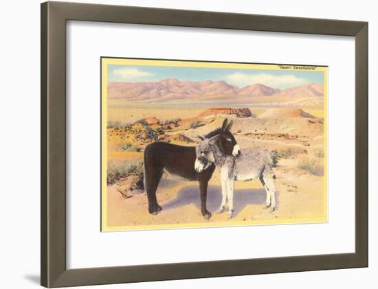 Desert Sweethearts, Nuzzling Burros-null-Framed Art Print