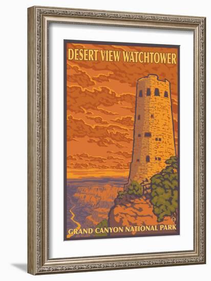 Desert Watchtower, Grand Canyon, Arizona-Lantern Press-Framed Art Print