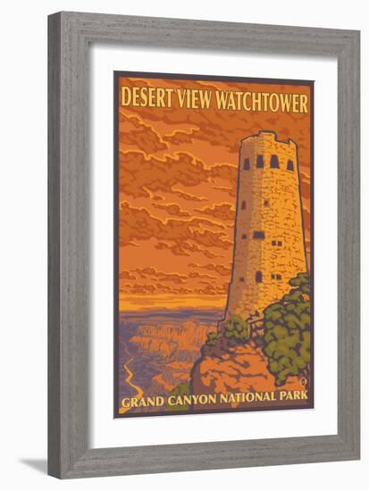 Desert Watchtower, Grand Canyon, Arizona-Lantern Press-Framed Art Print