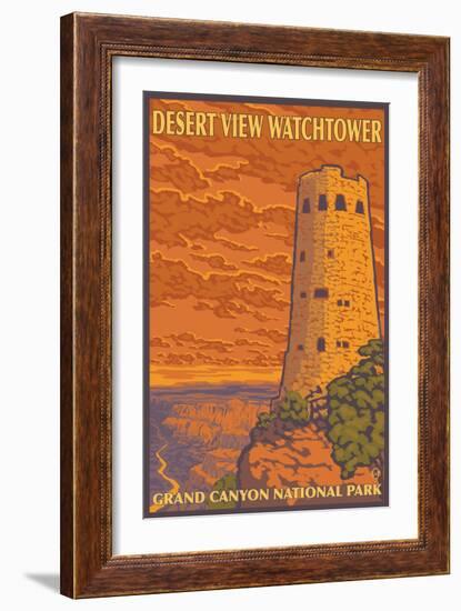 Desert Watchtower, Grand Canyon, Arizona-Lantern Press-Framed Art Print