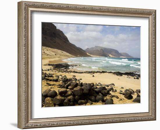 Deserted Beach at Praia Grande, Sao Vicente, Cape Verde Islands, Africa-R H Productions-Framed Photographic Print