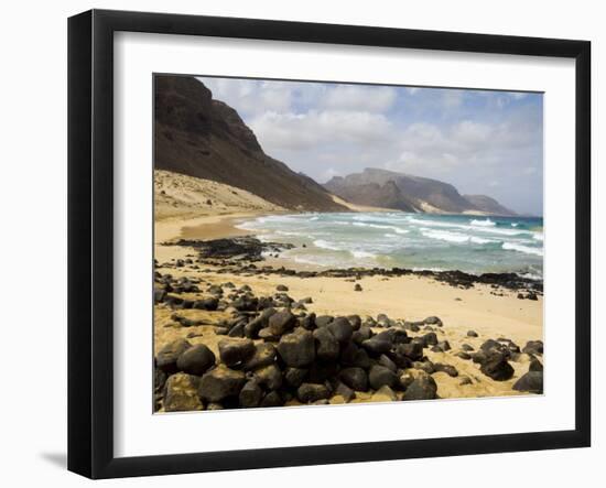 Deserted Beach at Praia Grande, Sao Vicente, Cape Verde Islands, Africa-R H Productions-Framed Photographic Print