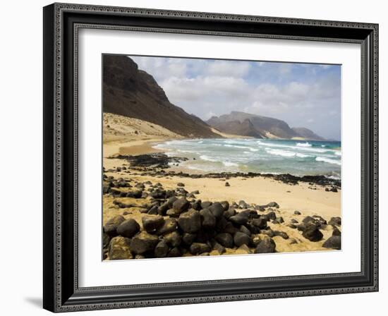 Deserted Beach at Praia Grande, Sao Vicente, Cape Verde Islands, Africa-R H Productions-Framed Photographic Print