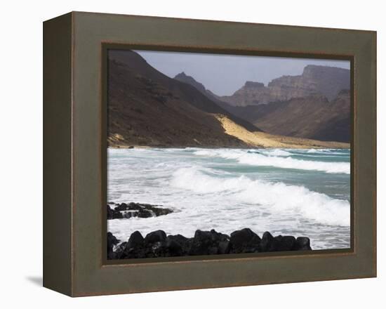 Deserted Beach at Praia Grande, Sao Vicente, Cape Verde Islands, Atlantic Ocean, Africa-Robert Harding-Framed Premier Image Canvas