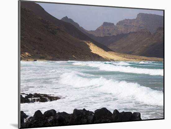 Deserted Beach at Praia Grande, Sao Vicente, Cape Verde Islands, Atlantic Ocean, Africa-Robert Harding-Mounted Photographic Print