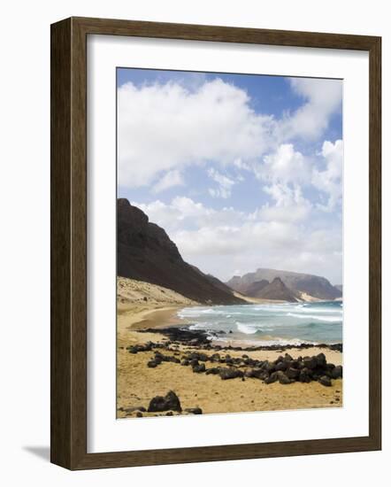 Deserted Beach at Praia Grande, Sao Vicente, Cape Verde Islands, Atlantic Ocean, Africa-Robert Harding-Framed Photographic Print