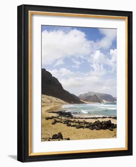 Deserted Beach at Praia Grande, Sao Vicente, Cape Verde Islands, Atlantic Ocean, Africa-Robert Harding-Framed Photographic Print