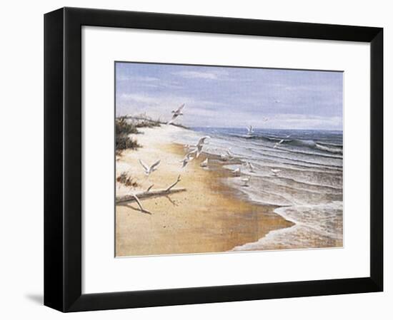 Deserted Beach with Seagulls-T^ C^ Chiu-Framed Art Print