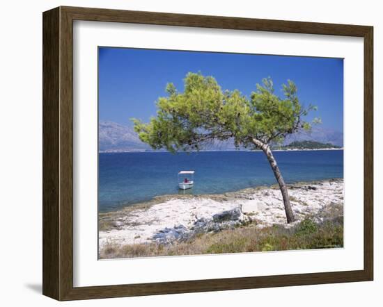 Deserted Island Beach, Lumbarda, Corcula (Korcula) Island, Southern Dalmatia, Croatia, Europe-Peter Higgins-Framed Photographic Print