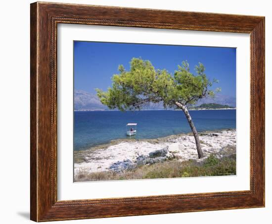 Deserted Island Beach, Lumbarda, Corcula (Korcula) Island, Southern Dalmatia, Croatia, Europe-Peter Higgins-Framed Photographic Print