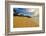 Deserted Morning Beach With Golden Sand And Footprints-vitalytitov-Framed Photographic Print