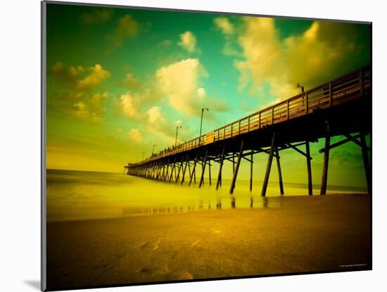 Deserted Pier under Turquoise Sky-Jan Lakey-Mounted Photographic Print