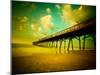 Deserted Pier under Turquoise Sky-Jan Lakey-Mounted Photographic Print