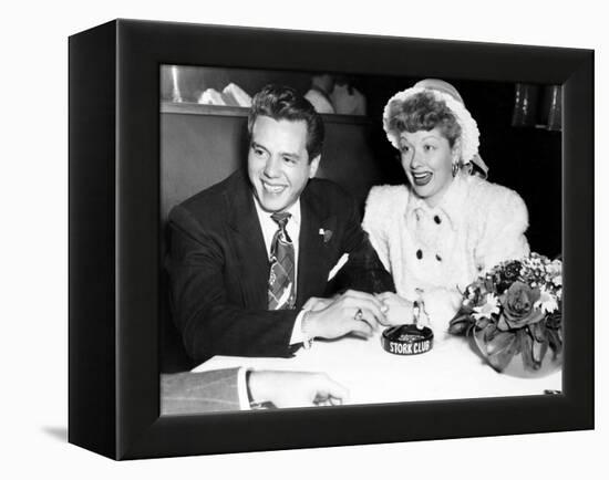 Desi Arnaz and Lucille Ball at the Stork Club, 1947-null-Framed Stretched Canvas