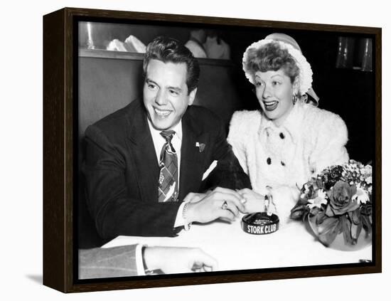 Desi Arnaz and Lucille Ball at the Stork Club, 1947-null-Framed Stretched Canvas
