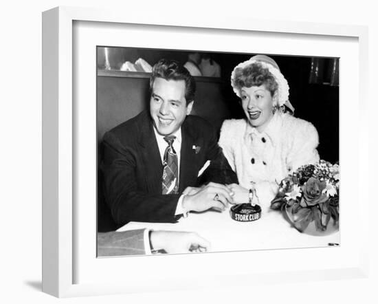 Desi Arnaz and Lucille Ball at the Stork Club, 1947-null-Framed Photo